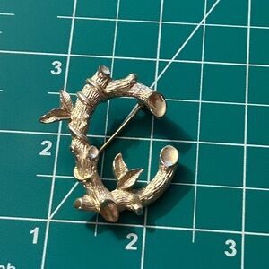 Vintage Sarah Coventry Rustic Twig Initial Letter C 1960s Brooch